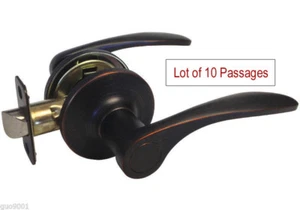 Lotto 10 pomello leva maniglia porta passaggio bronzo sfregato ad olio (corridoio e armadio) - Foto 1 di 1