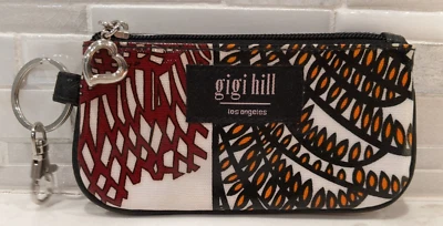 GIGI HILL Coated Canvas Mini Colorful Wristlet Bag Coin Purse 3" X 6" - Image 1 of 4