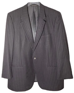 BURBERRY’S Mens Vintage Navy Blue Pinstripe Sports Jacket-Size 46-Wool-USA Made - Picture 1 of 10