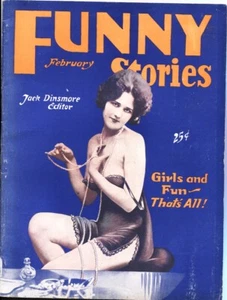PULP: FUNNY STORIES-1931 FEB-RARE BEDSHEET FORMAT PULP-SPICY INTERIOR ART-HUMOR - Picture 1 of 1