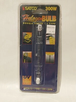 Satco S3496 1/Card 120V 300-Watt T3 R7S Base Light Bulb Clear New Sealed  - Image 1 of 3