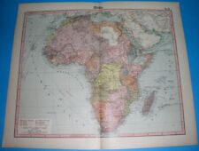 1898 ORIGINAL MAP SOUTH AFRICA NAMIBIA RHODESIA MOROCCO CONGO TUNISIA CHAD MALI