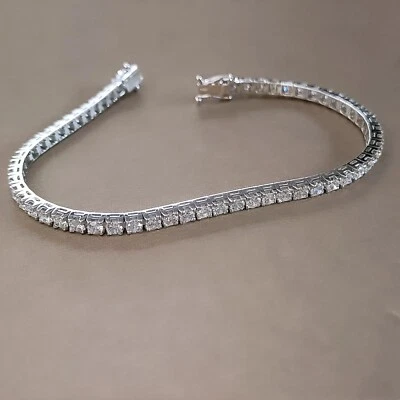 Brazalete de tenis de diamantes cultivados de laboratorio redondo de 6 quilates especial para el día de la mujer en plata 925 Foto 1 de 4