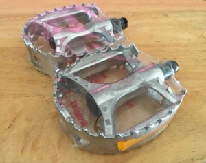 OLD SCHOOL BMX Bear Cage Trap Pedals 1/2" or 9/16"  MTB Bicycle Pedals, Silver - Picture 1 of 3