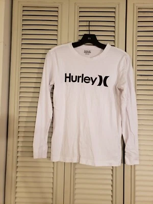 Hurley Boys Youth Long Sleeve T Shirt White Size L large 12-13 Years - Image 1 of 4