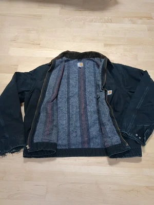 Vtg USA Carhartt Detroit Blanket Lined Jacket J001 Corduroy Collar FLAWS Sz 2XL - Image 1 of 4