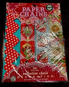 24 Feet Long Valentine Chain Decoration Made Of Recycled Paper. No glue needed. - Picture 1 of 2