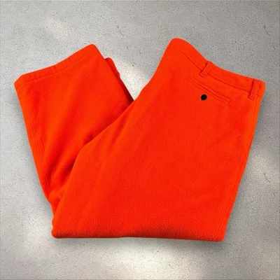 VTG Cabelas Mens XXL 48x28 Hunting Pants Whitetail Blaze Orange Polar Fleece USA - Image 1 of 4