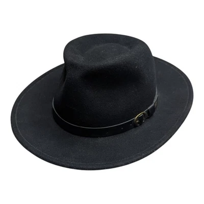 Bailey of Hollywood Briar Black Litefelt Wool Poet Outback Western Hat S  - Image 1 of 4