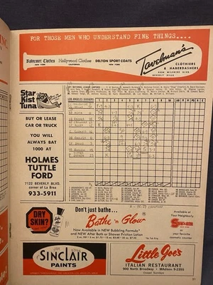 April 10 1971 LA Dodgers San Diego Padres Scorebook Program Score Card Garvey - Image 1 of 4