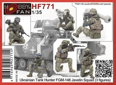 Hobby Fan HF771 1/35 Ucranian Tank Hunter FGM-148 Javelin Squad - Juego de 3 figuras Foto 1 de 4