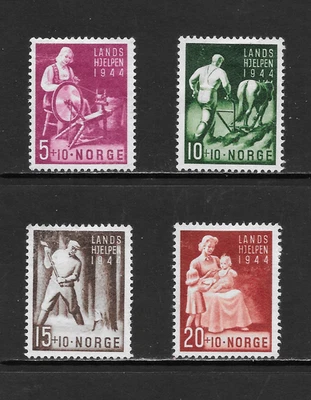 NORWAY SCOTT B36 - B41 MH SET - 1944 SEMI-POSTAL ISSUE - Image 1 of 2