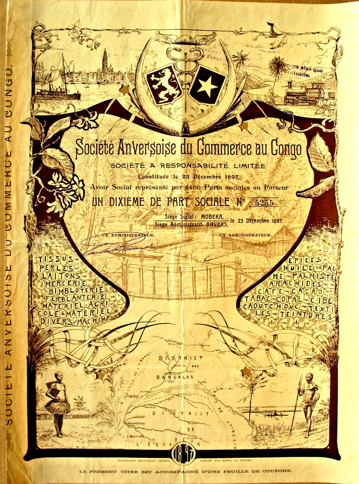 S. Anversoise du Commerce au Congo hist. Parte 1897 Bélgica Congo Zaire África Foto 1 de 1