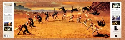 Póster desplegable Heavenly Sword PS3 2006 2 partes doble cara 11" x 34" Foto 1 de 3