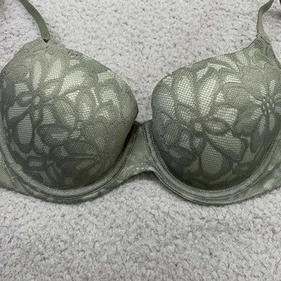 Sujetador push up No Boundaries 36B acolchado verde con cordones Foto 1 de 4