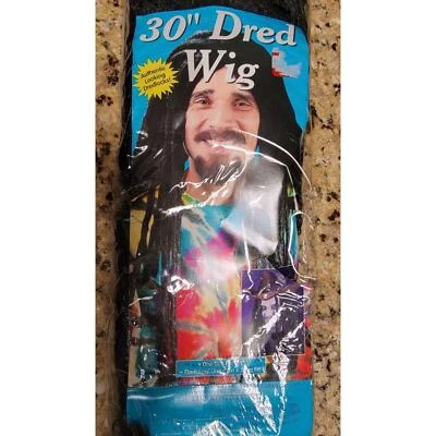Mens 30" Dredlocks Dreds Dread WIG BLACK Bob Marley Costume Halloween Fun EUC Foto 1 de 2