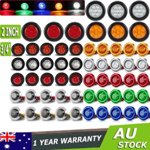 3/4" 2" Round LED Side Clearance Marker Lights 12V/24V Truck Trailer Indicators - Picture 1 of 33