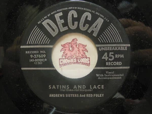 Andrews Sisters – Satins And Lace / I Want To Be With You Always 45 RPM EX (27D) - Picture 1 of 2
