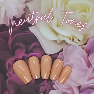#07 Mocha Brown Press On Nails | Handmade | Hard Gel Glue On Nails - Picture 1 of 9