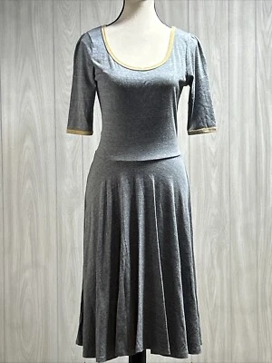 LuLaRoe Heather Blue Gray Nicole Midi Dress Size Small - Image 1 of 4