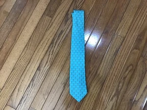 Neck Tie Mens Seta Naturale Made In Italy 100% Silk Teal Lighthouses Bird(G15-9) - Picture 1 of 4