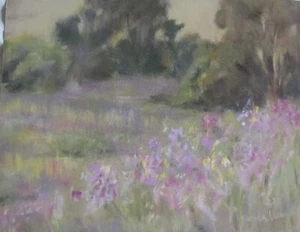 Original Pastel Painting of a Park In Santa Barbara, Ca. Landscape - Picture 1 of 2