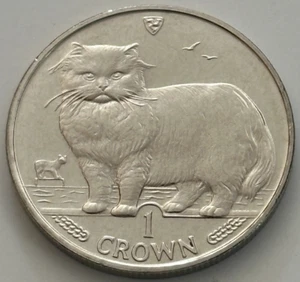 Isle of Man Perserkatze 1 Krone Münze 1989 Stempelglanz - Bild 1 von 14