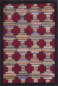 Antique American Hooked Rug 3'2" x 2'2" - Bild 1 von 5