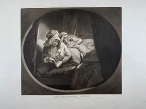 1787 The Delightful Story, Large mezzotint by William Ward after George Morland - Picture 1 of 6