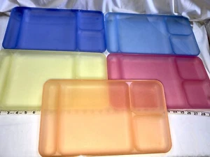 5 Vintage Tupperware Stackable Divided Lunch Dinner Picnic Camping Trays New - Picture 1 of 8