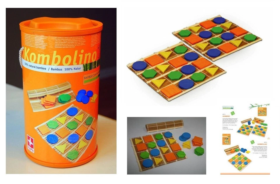 Kombolino in legno bamboo bambù colorato gioco di strategia colori forme by HaPe - Immagine 1 di 1