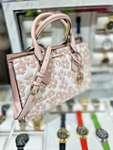 Michael Kors Sheila Women Medium Satchel Bag Handbag Purse Pink White Crossbody - Picture 1 of 16