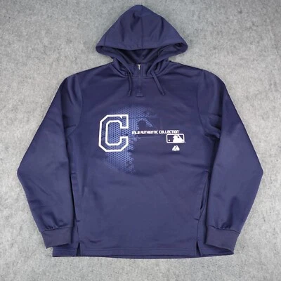 Cleveland Indians Sweater Mens Medium Hoodie Majestic Sweatshirt MLB Authentic - Image 1 of 4