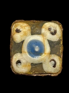 ANCIENT PHOENICIAN GOLD GILDED SEAL RING WITH MOSAIC STONE - Picture 1 of 2