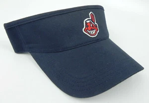 CLEVELAND INDIANS NAVY MLB VINTAGE VISOR CAP HAT ANNCO NWT CHIEF WAHOO LOGO RARE - Picture 1 of 5