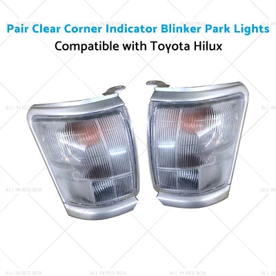 Pair Clear Corner Indicator Blinker Park Lights Suitable for Toyota Hilux 97-01 - image 1 of 4