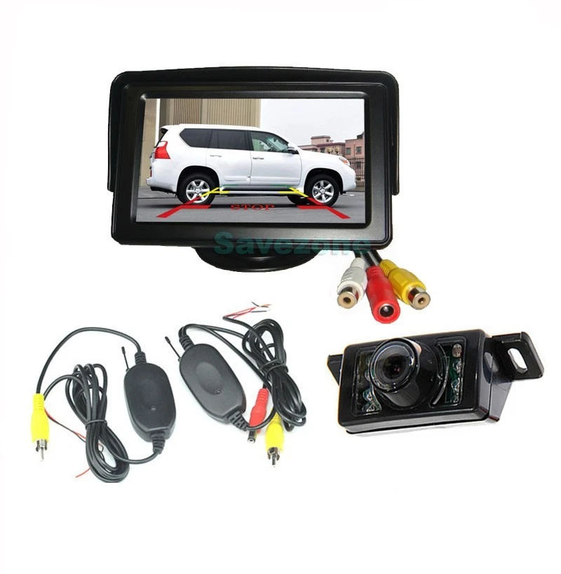 7LED Night Vision Wireless Reversing Camera + 4.3" LCD Monitor Car Rear View Kit - Image 1 of 4