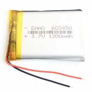 3.7V 1200mAh Lipo Rechargeble Battery EHAO 603450 Power For Mp3 DVD GPS PSP PAD  - Picture 1 of 11