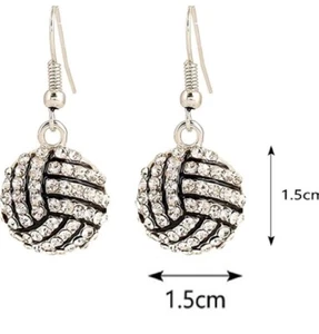 Fashion Women Crystal Volleyball Dangle Earrings - Picture 1 of 2