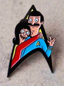 Bobs Burgers Metal Enamel Pin Badge Brooch Bob Linda Star Trek Cosplay Trekkie - Picture 1 of 2
