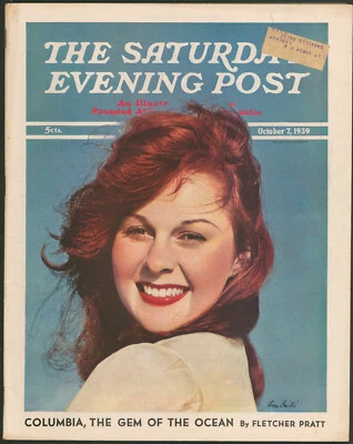 Saturday Evening Post October 7 1939 Susan Hayward ~Ivan Dmitri Cover Foto 1 de 4