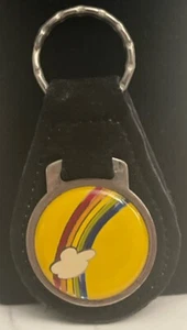 Portachiavi arcobaleno vintage anni '80 in pelle chiave-2 - Foto 1 di 5