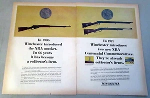 Winchester NRA 1971 Centenario Mosquete y Rifle Conmemorativo Anuncio Impreso Original - Imagen 1 de 1