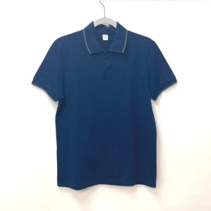 Berluti collared 1895 logo short sleeve tops apparel Polo shirt cotton Navy/gray - Picture 1 of 11