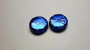 Wedding Favor Chocolate coated BLUE foil wrapped 100 piece - Picture 1 of 2