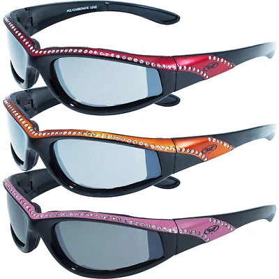 3 pares de óculos de sol Global Vision Marilyn armação vermelha, laranja e rosa lente espelhada - Imagem 1 de 4