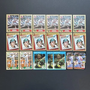 ENORME lote de tarjetas Reggie Jackson HOF 53x mayormente de colección 1981-1987 Fleer Donruss Topps - Imagen 1 de 10