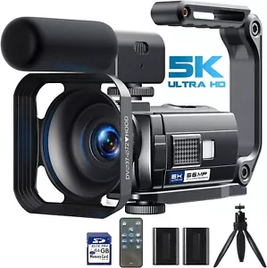 CAMWORLD 5K Videokamera Camcorder 56MP WiFi Vollfarbe Nachtsicht Vlogging Ca - Bild 1 von 7