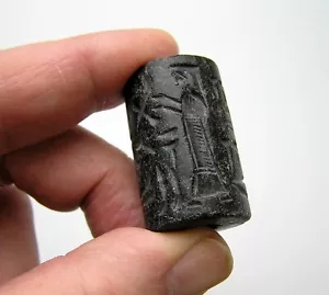 Ancient Hittite Stone Cylinder Seal - Picture 1 of 13