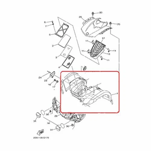 OEM NEW GENUINE FACTORY YAMAHA GRIZZLY 80 FRONT FENDER BLUE - Изображение 1 из 1